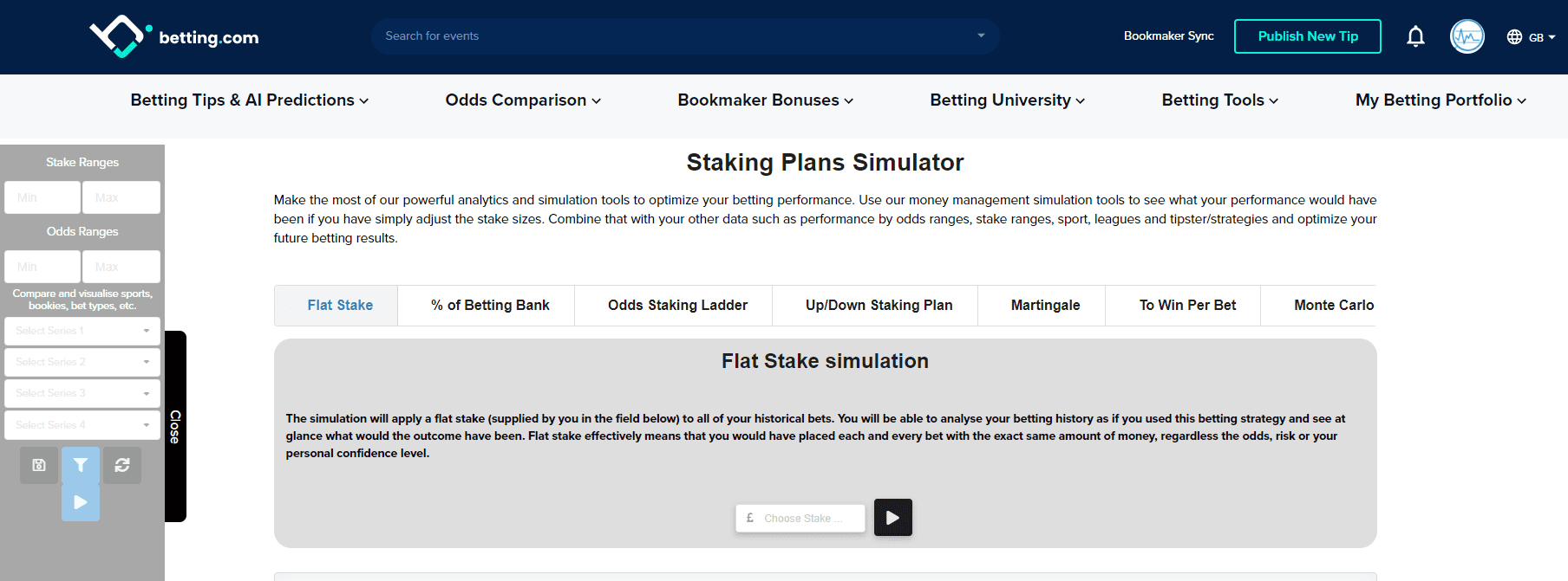 Staking Plan Simulator – Strategies Supported