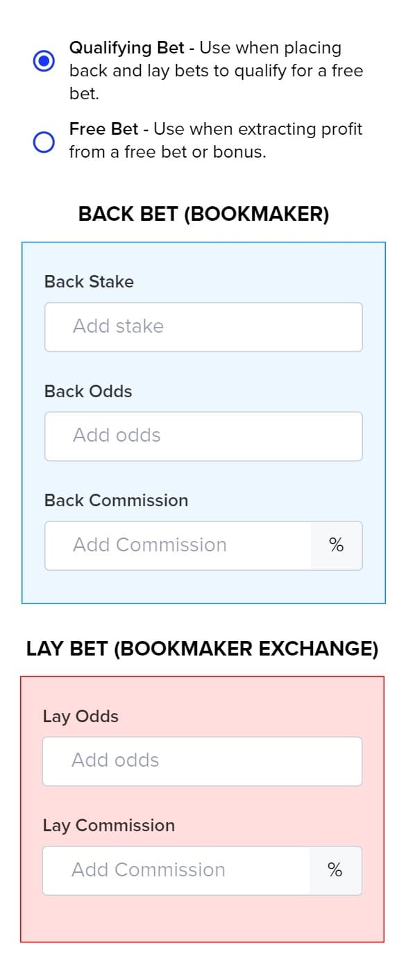 Matched betting calculator-mobile