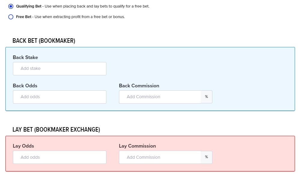 Matched betting calculator