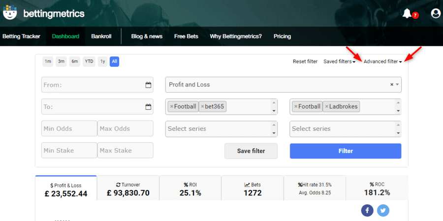 Introducing advanced filter to Betting.com dashboard