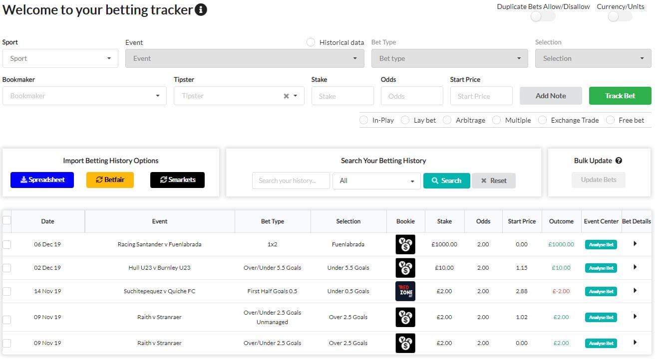 New features added to bettingmetrics bet tracker