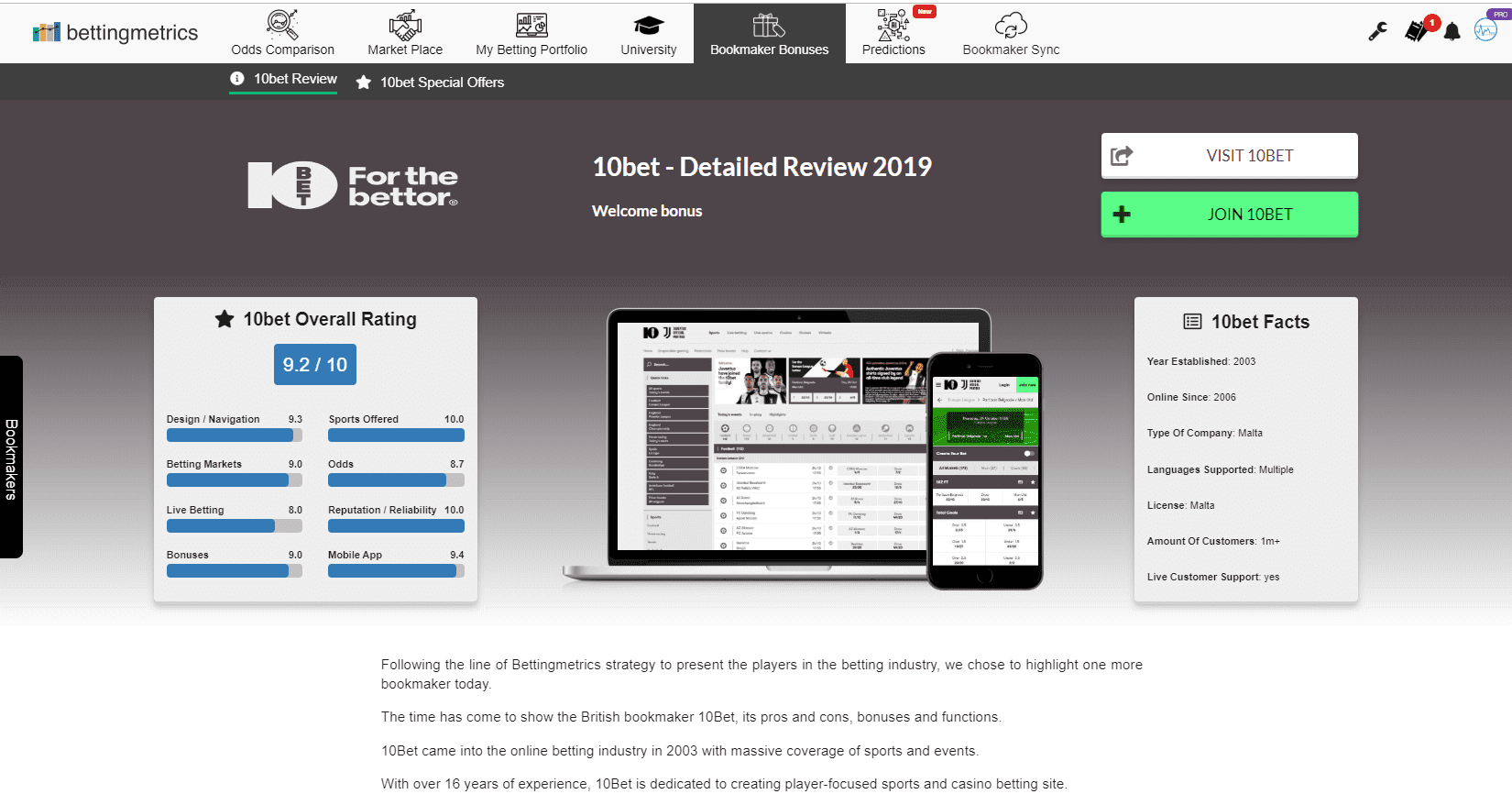 Product update 4.10.2019 - new style of all bookmaker reviews