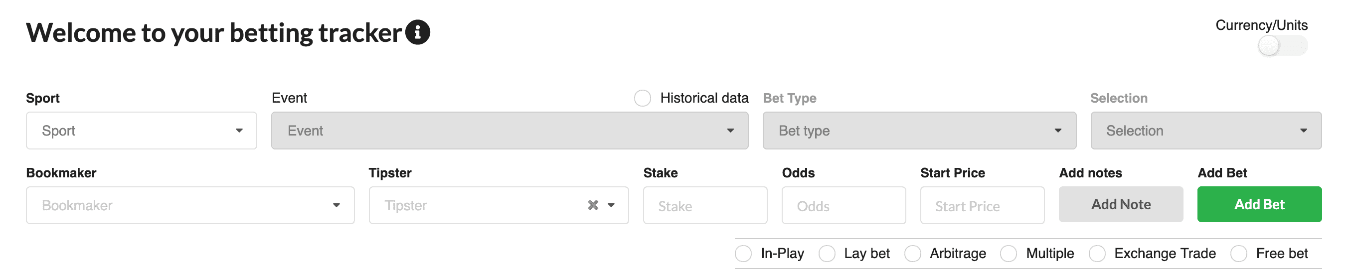Vista desde el rastreador de apuestas de Betting.com